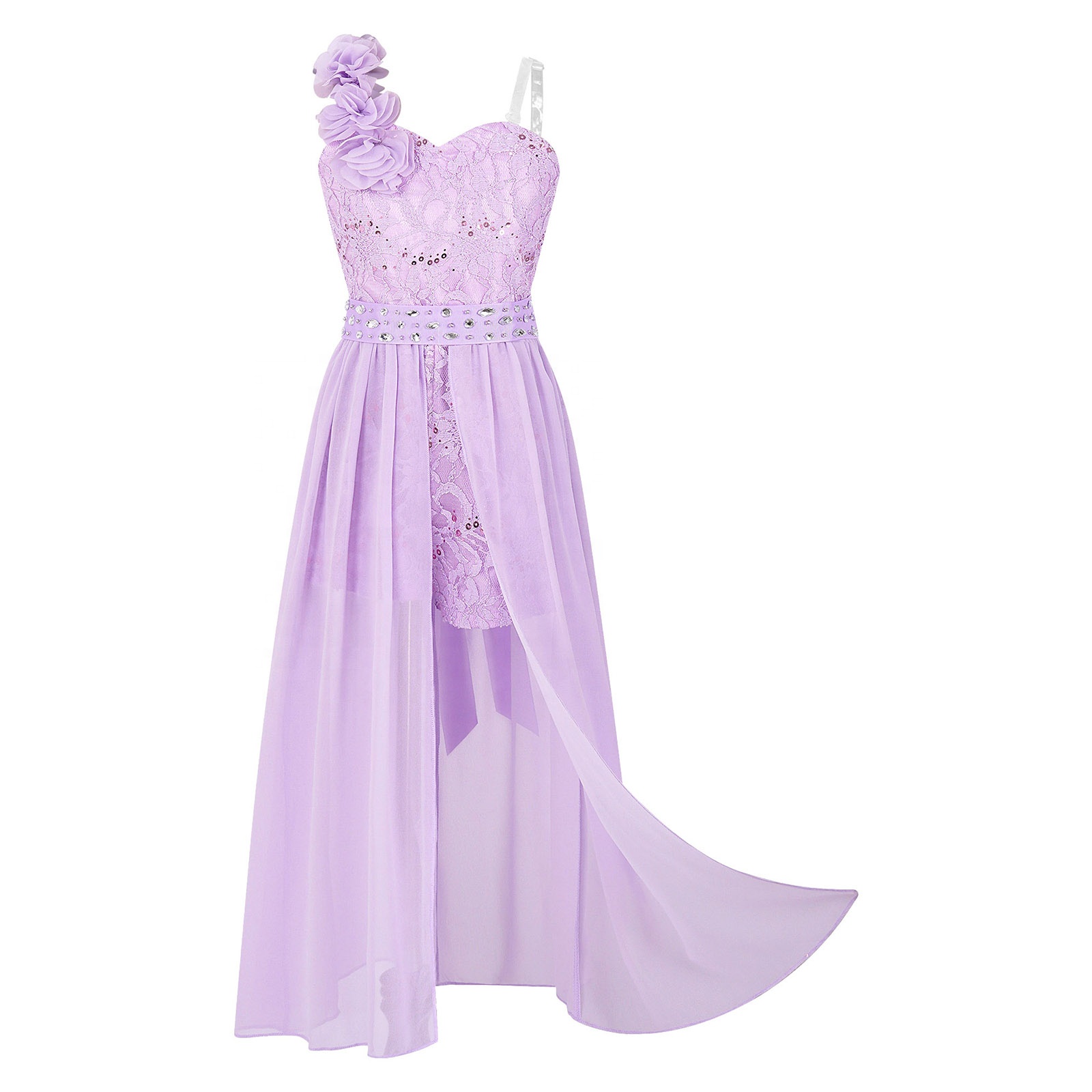 Iefiel Kids Party Jumpsuit - Shiny Beaded Applique Dress