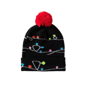 Jakarlı <span class=keywords><strong>Moose</strong></span> tasarım aydınlık LED yün Hairball şapka ile noel çizgili örgü şapka - Product Image 3