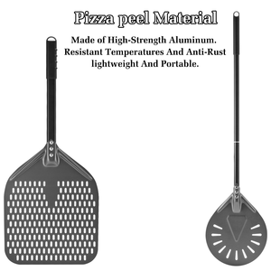 Pelle à pizza perforée professionnelle de 34 cm en aluminium anodisé, spatule de cuisson, outil de retournement pour la cuisson de la pizza - Product Image 2