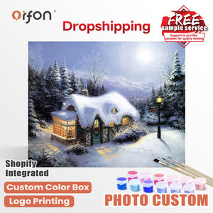 Orfon LY270 dipingere con numeri fatti da te scenario realista decorativo inverno neve impressionisti paesaggio astratto su tela senza cornice - Product Image 1