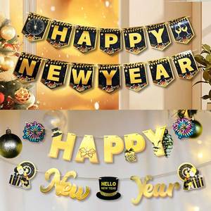 2026 chúc mừng năm mới Nguồn cung cấp trang trí long lanh thư biểu ngữ hình ảnh đạo cụ vòng hoa tạm biệt 2025 Chào mừng 2026 - Product Image 2