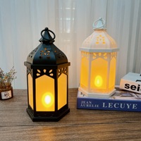 Photophore Rétro Style Européen Ornements Marocains Lampe à Cheval LED Autres Lanternes Bougies pour Atmosphère Lampe à Vent YS