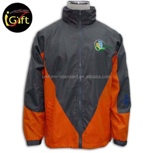 Nylon windbreaker chaqueta bordado de piel para hombres - Product Image 1