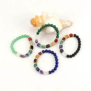 Bracciale con perline in pietra naturale da uomo, regalo disponibile in tutti i <span class=keywords><strong>18</strong></span> colori, fatto a mano, occhio di tigre, cristallo colorato, agata, bracciale geometrico. - Product Image 6