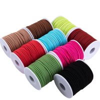 Cordon en daim double face de 3 mm, 45 mètres, pour bricolage, emballage, tressage, bijoux, décorations, breloques pour sacs, matériaux de fabrication d'accessoires