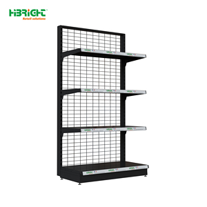 Heavy Duty <b>Metal</b> Supermarket Shelf Wire Mesh Retail Display Rack 5 Tier Single Sided Store Shelving - Product Image 6
