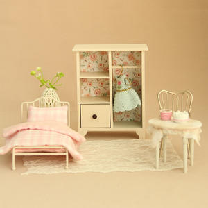 BJD casa de muñecas 1:12 muebles en miniatura cajón de madera armario vitrina Mini figura gabinete de almacenamiento estante - Product Image 5