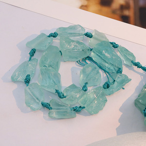 Cr5575 Hot Bán Thô Thủy Tinh Biển Pha Lê Freeform Không Thường Xuyên Nuggets, Aqua Tinh Thể Màu Xanh Thạch Anh Cat Của Mắt Đá Nugget Hạt - Product Image 6