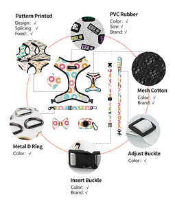 Logotipo personalizado Personalizado Neoprene New <span class=keywords><strong>Dog</strong></span> <span class=keywords><strong>Harness</strong></span> Define Kit Luxo Ajustável Pet <span class=keywords><strong>Dog</strong></span> Leash e <span class=keywords><strong>Harness</strong></span> Puppy Set para <span class=keywords><strong>Dog</strong></span> - Product Image 4