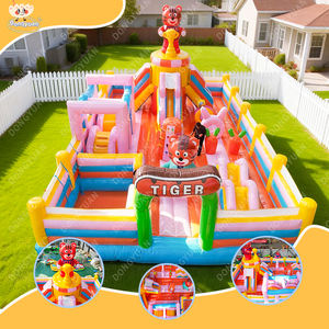 Château gonflable de trampoline Dongyuan Jumping, grand équipement d'amusement extérieur, toboggan aquatique gonflable en PVC pour enfants - Product Image 2