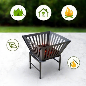 Rustic <b>Cast</b> <b>Iron</b> <b>Fire</b> <b>Pit</b> with Powder Coated Finish Freestanding Charcoal Outdoor Heating Design - Product Image 5