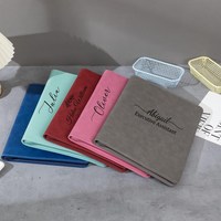 Portafolio de Negocios de Cuero con Grabado Láser, Carpeta de Archivos A4 con Porta Tarjetas, Logotipo Personalizado Profesional