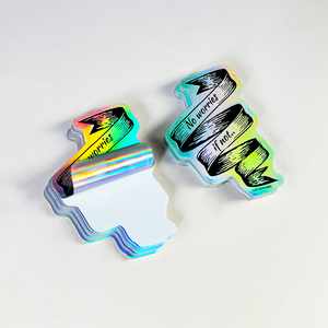 Glossy Personalized Logo Rainbow Laser Holographic Label Waterproof Hologram Die Cut Sticker for Promotion