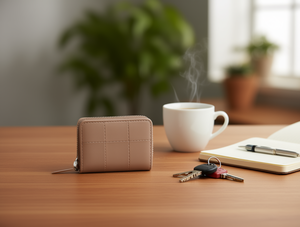 Portafoglio da donna a due ante, piccolo, in materiale PU, con chiusura a bottone, stile minimalista - Product Image 2