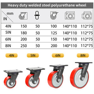 Atacado Fábrica de Fornecimento Durável <span class=keywords><strong>1</strong></span> Ton Carga Heavy Duty Rígida Poliuretano Industrial Giratória com Freio Roda <span class=keywords><strong>Caster</strong></span> - Product Image 4