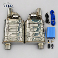 JTLD Tube perforé universel en acier inoxydable 201/304 de 2,5 pouces et 1,5 mm d'épaisseur avec soupape, double tuyau d'échappement, silencieux