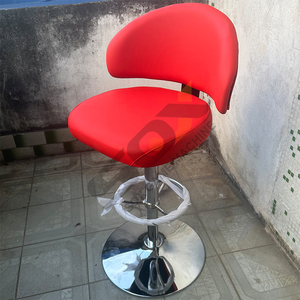 Tabouret de bar contemporain de haute qualité, réglable et pivotant, avec cadre en métal et base en bois, pour une utilisation en chambre à coucher - Product Image 5