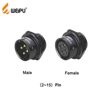 WEIPU 15PIN IP67 connecteur de câble étanche femelle à souder prise de câble d'aviation 20MM 28MM 2 3 5pin connecteur