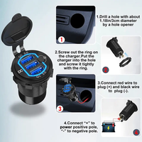 Chargeur 3 x USB 12V/24V 36W QC3.0 à charge rapide 10A avec fusible, nouveau design en aluminium, pour camping-car, voiture, fourgonnette