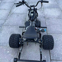 Kart à trois roues pour adultes à moteur à essence 212CC 4 temps 7,5 CV Roues en alliage d'aluminium polies à crampons Pneus tout-terrain