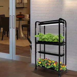 Metal Holder Home Plant Grow Kit Indoor Led Garden Vegetable Planter Garden Kit Plant Shelf With Grow Lights