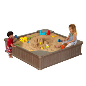 현대 홈 4ft x 4ft 날씨 방지 야외 플라스틱 샌드 박스 키트/커버 - Product Image 1