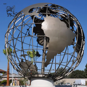 Statue de la Terre <span class=keywords><strong>en</strong></span> métal poli <span class=keywords><strong>miroir</strong></span>, grande décoration de jardin d'extérieur, sculpture de globe terrestre <span class=keywords><strong>en</strong></span> acier inoxydable - Product Image 3