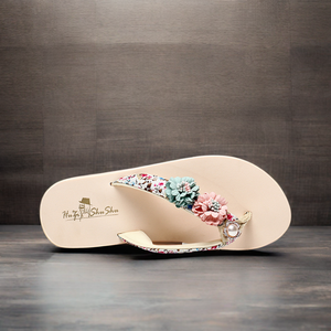 Suola EVA impermeabile stampata per uso interno esterno nuovo Design estate ciabatte <span class=keywords><strong>tacco</strong></span> alto in gomma ciabatte <span class=keywords><strong>infradito</strong></span> - Product Image 3