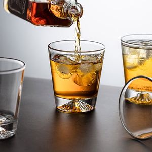 Classic Japanese <b>Crystal</b> <b>Glass</b> <b>Shot</b> <b>Glasses</b> Thick Bottom Snow Mountain Design for Whisky Wine Brandy Hotel Use - Product Image 3