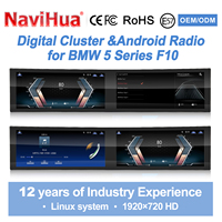 Navihua Écran incurvé 32 pouces Système double Linux Lecteur radio DVD de voiture Écran multimédia pour BMW Série 5 F10 F11 F18