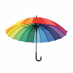 45.5 \ "ombrello di nozze arcobaleno a tre colori assortiti 48 pz/CS Design semi-automatico Casual e di transizione - Product Image 2