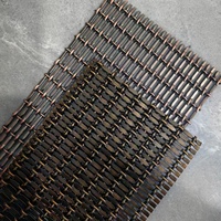 Maille en fil d'acier tissé uni, maille métallique décorative couleur cuivre pour façade architecturale/design d'intérieur/écrans de séparation