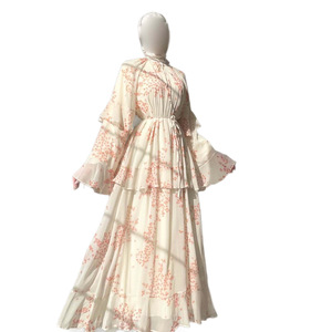Nuevo Vestido Estampado de Manga Larga para Mujer 2026, Estilo Vintage con Cuello Redondo, Cintura Ajustada, Gran Vuelo, Corte Delgado, Moda Casual de Verano - Product Image 6