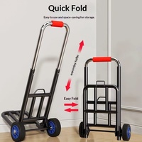 Chariot à main pliable en métal, portable, mobile, pour bagages, courses, livraison, cuisine, salle de bain, usage intensif, logo personnalisé, petit modèle