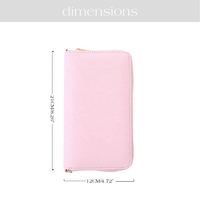 Portefeuille A6 fin à fermeture éclair en cuir grainé 9 couleurs, best-seller, avec enveloppes à languettes, idéal pour l'organisation de l'argent liquide