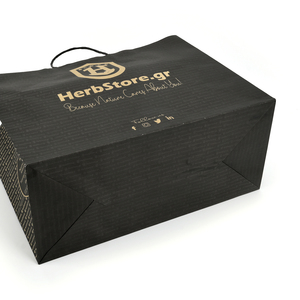 Bán buôn tùy chỉnh in logo đồng bằng màu đen Kraft túi giấy bao bì có thể tái chế nhãn hiệu riêng mua sắm túi giấy với logo - Product Image 5