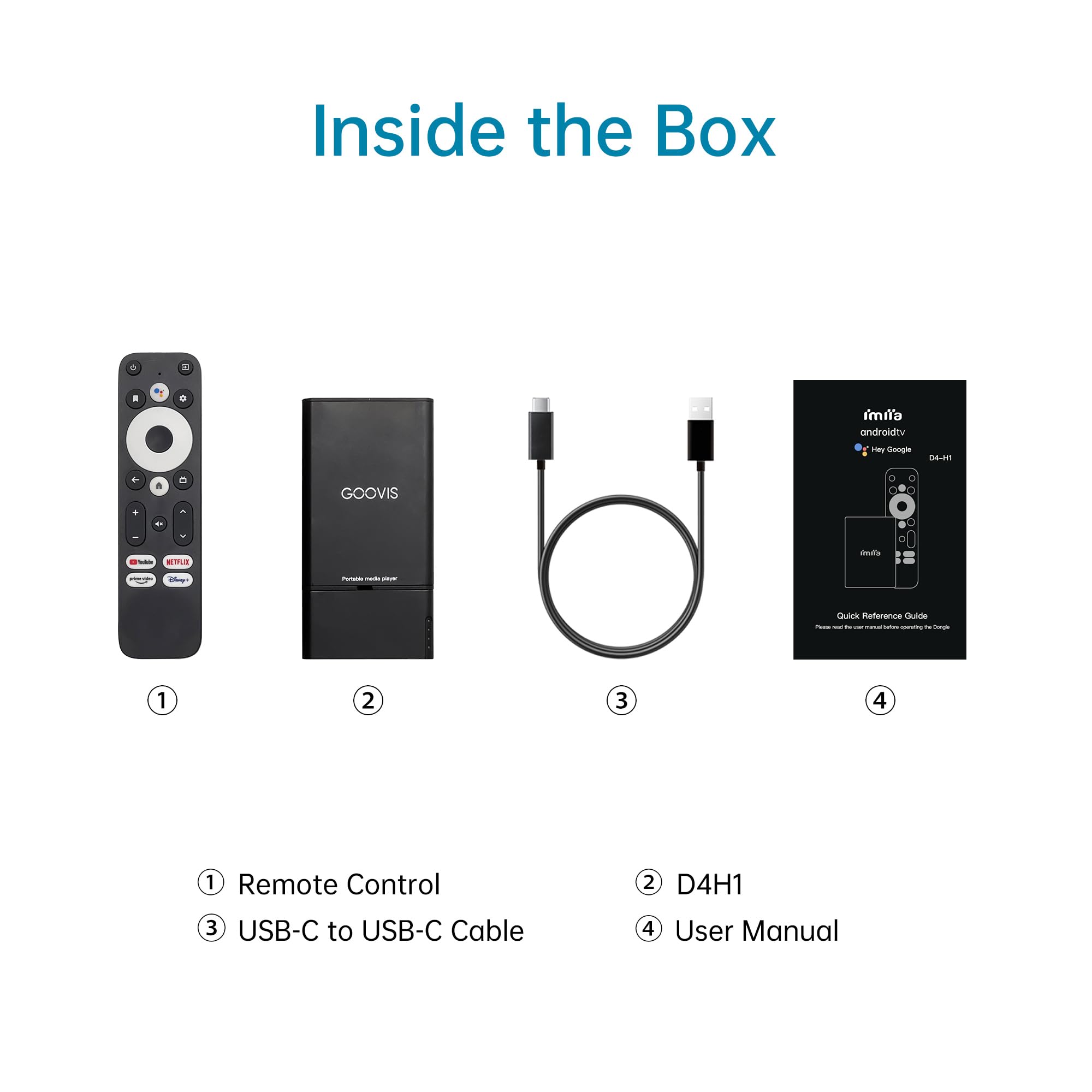 GOOVIS D4H1 Portable Android TV Streaming Box with 8000mAh Power
