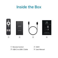 GOOVIS D4H1 Reproductor multimedia de transmisión portátil Caja de TV Android certificada por Google con base de Banco de energía de 8000mAh, ver películas, TV en vivo