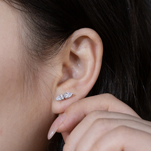 ต่างหูเพชรทรงลูกแพร์เงินแท้ S925 รุ่น MSE-933 จาก Messi Jewelry สำหรับผู้หญิง - Product Image 6