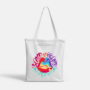 DLBZ Vente en gros Sac en toile personnalisé motif arc-en-ciel Lèvres Jour de la fierté, réutilisable et facile à transporter, pour le shopping - Product Image 2