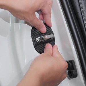 Ensemble de 4 protections de serrures de portières de véhicule en plastique, couvre-loquets de porte de <span class=keywords><strong>voiture</strong></span>, protection antirouille, couvre-serrures de porte - Product Image 1