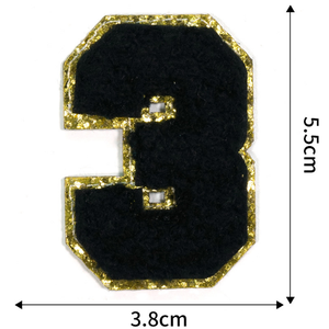 Glitter Chenille Black Numbers <strong>Patches</strong> Self-adhesive <strong>Patches</strong> for DIY Bag Accessories - Product Image 4