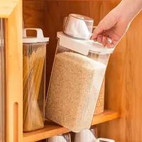 Boîtes de stockage des aliments scellées en plastique de grande capacité Conteneur de stockage de céréales pour aliments secs Boîte de stockage de grains étanche avec tasse à mesurer