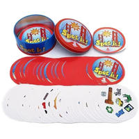 Jeu de cartes Dobble en anglais - Trouvez la différence - Jeu de société familial - Cartes en papier - Boîte de couleur - Emballage sous blister