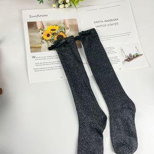 <span class=keywords><strong>Chaussettes</strong></span> décontractées en coton absorbant la transpiration, style coréen, soie brillante argentée, nœud d'oignon, automne 2025 - Product Image 6