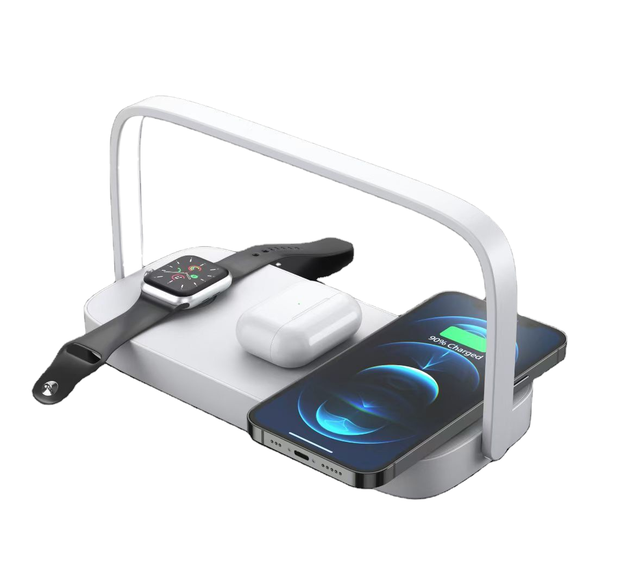 Desk Lamp Wireless Charger Fast Charging LED Night Light Lamp Multifunctional Charging Station Earphone 3-in-1 CE Rohs Approved
