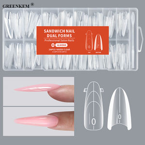 256 Moules à ongles sandwich pour extensions rapides, pour <span class=keywords><strong>manucure</strong></span> professionnelle et ongles français, formes doubles - Product Image 2