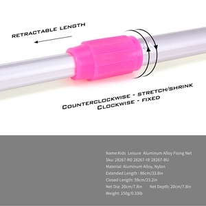 En gros Épuisette de pêche pour enfants en alliage d'<span class=keywords><strong>aluminium</strong></span> avec poignée en maille et cordon de maintien pour la pêche en plein air et la capture de truites - Product Image 6