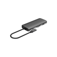 Hub USB-C OEM ODM con Puerto VGA 4K TV, PD, USB-A, RJ45, AUX 3.5mm, SD, TF, Estación de Acoplamiento, Adaptador Divisor Tipo C para Laptop