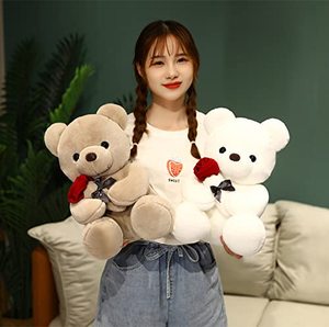Usine Directe Jolie Peluche Ours en Peluche Rose Jouet Cadeau pour Anniversaires Filles Saint-Valentin Coton PP - Product Image 3